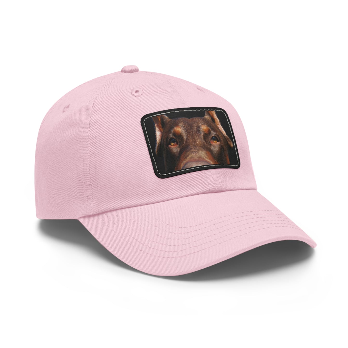 Doberman 1 Rust Dad Hat with Leather Patch (Rectangle)