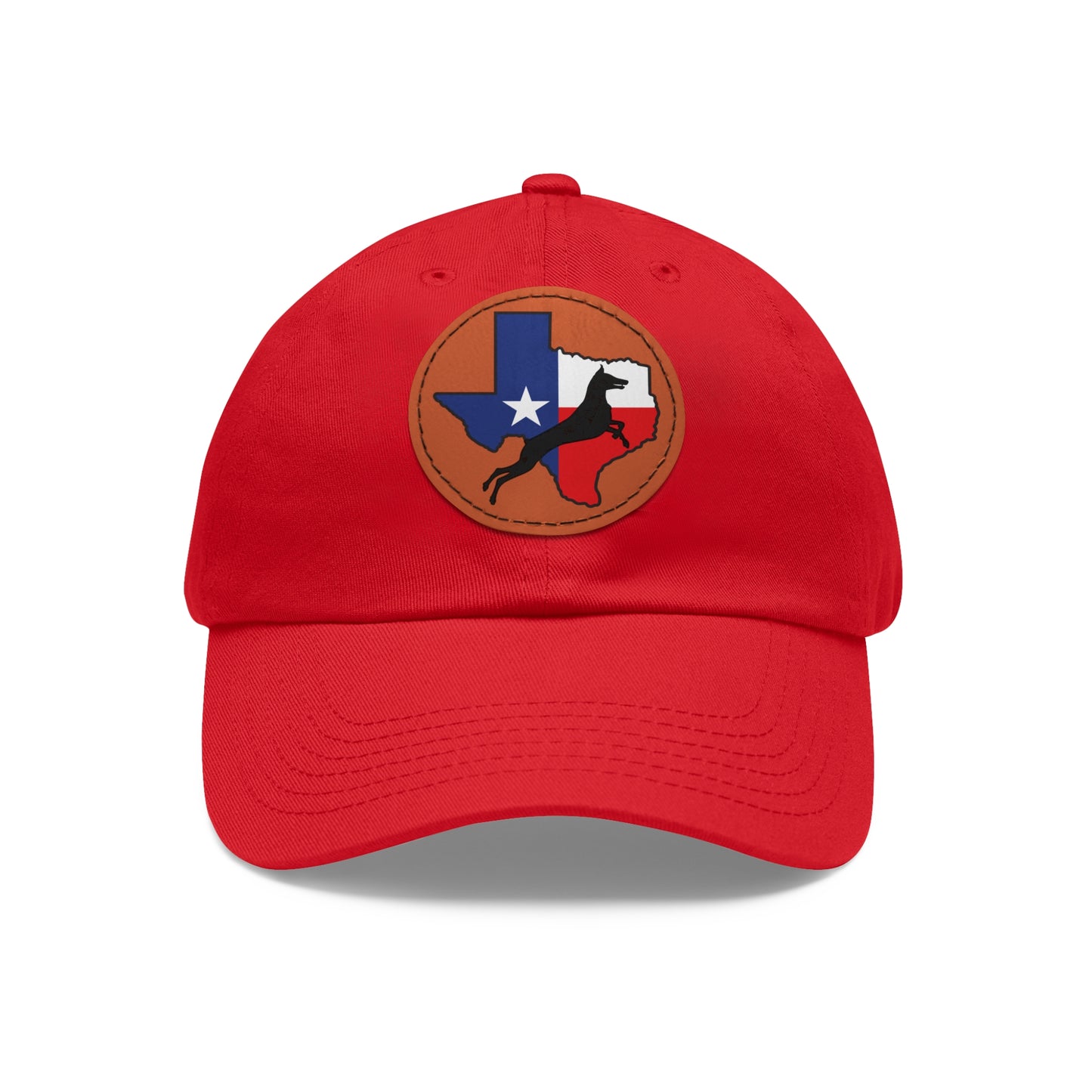 Texas 1 Dad Hat with Leather Patch (Round)