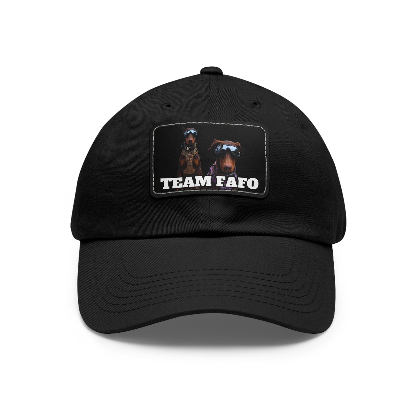 Custom Picture & Text Dad Hat with Leather Patch (Rectangle)