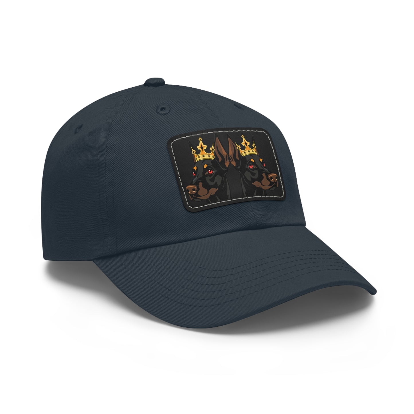 Crown 1 Dad Hat with Leather Patch (Rectangle)