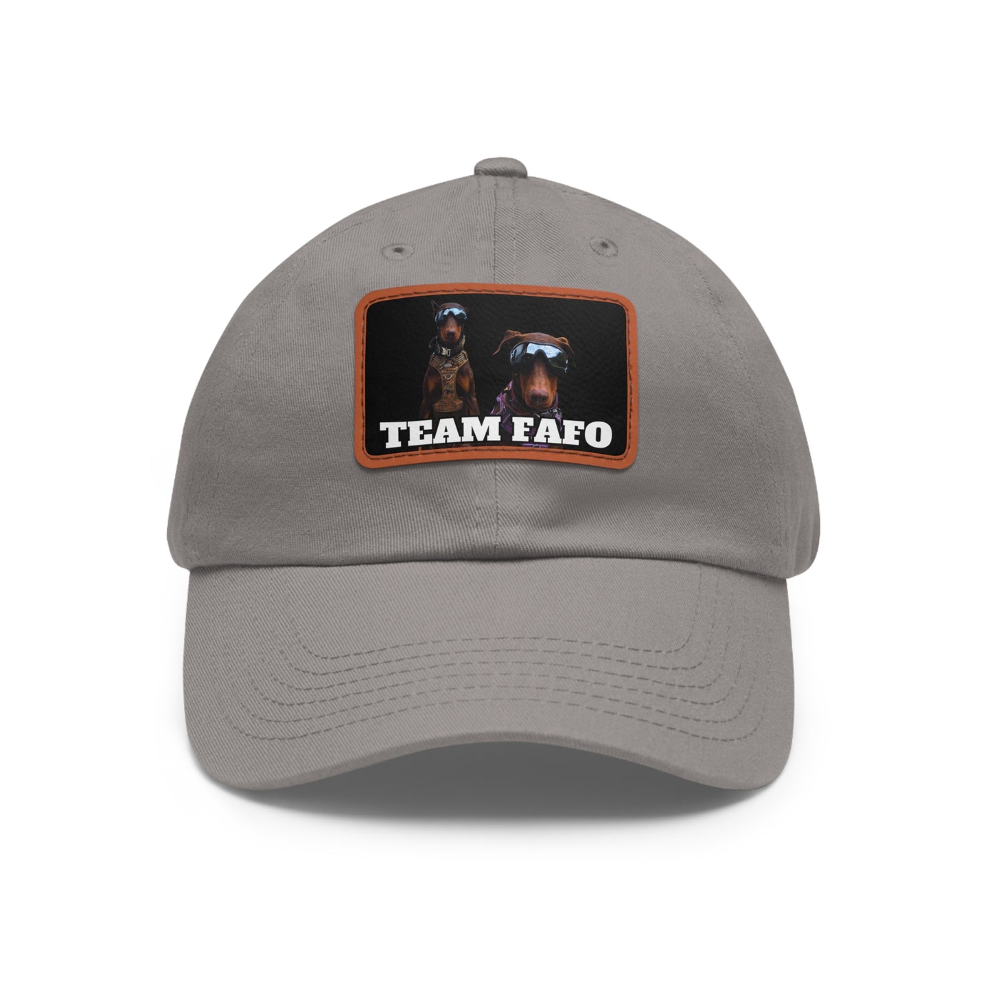 Custom Picture & Text Dad Hat with Leather Patch (Rectangle)