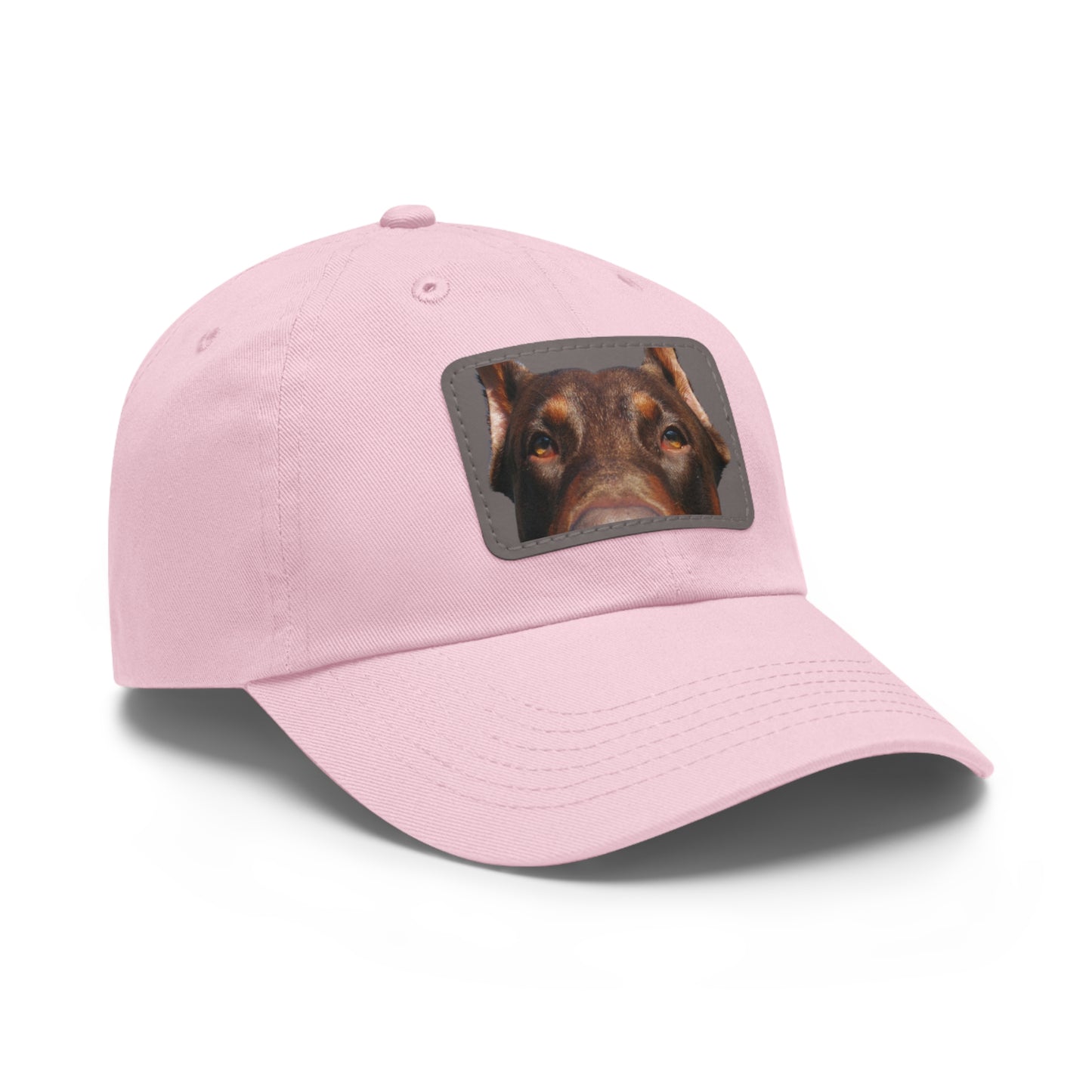 Doberman 1 Rust Dad Hat with Leather Patch (Rectangle)