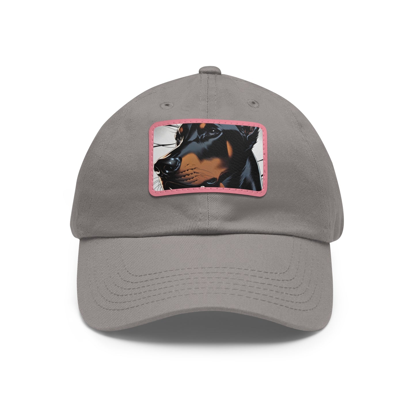 Doberman 1 Dad Hat with Leather Patch (Rectangle)