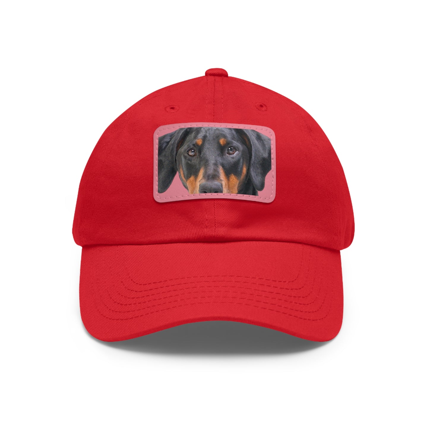 Doberman N 2 Dad Hat with Leather Patch (Rectangle)