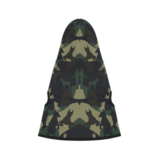 Woodland Camo Pattern Doberman Puppy Hoodie