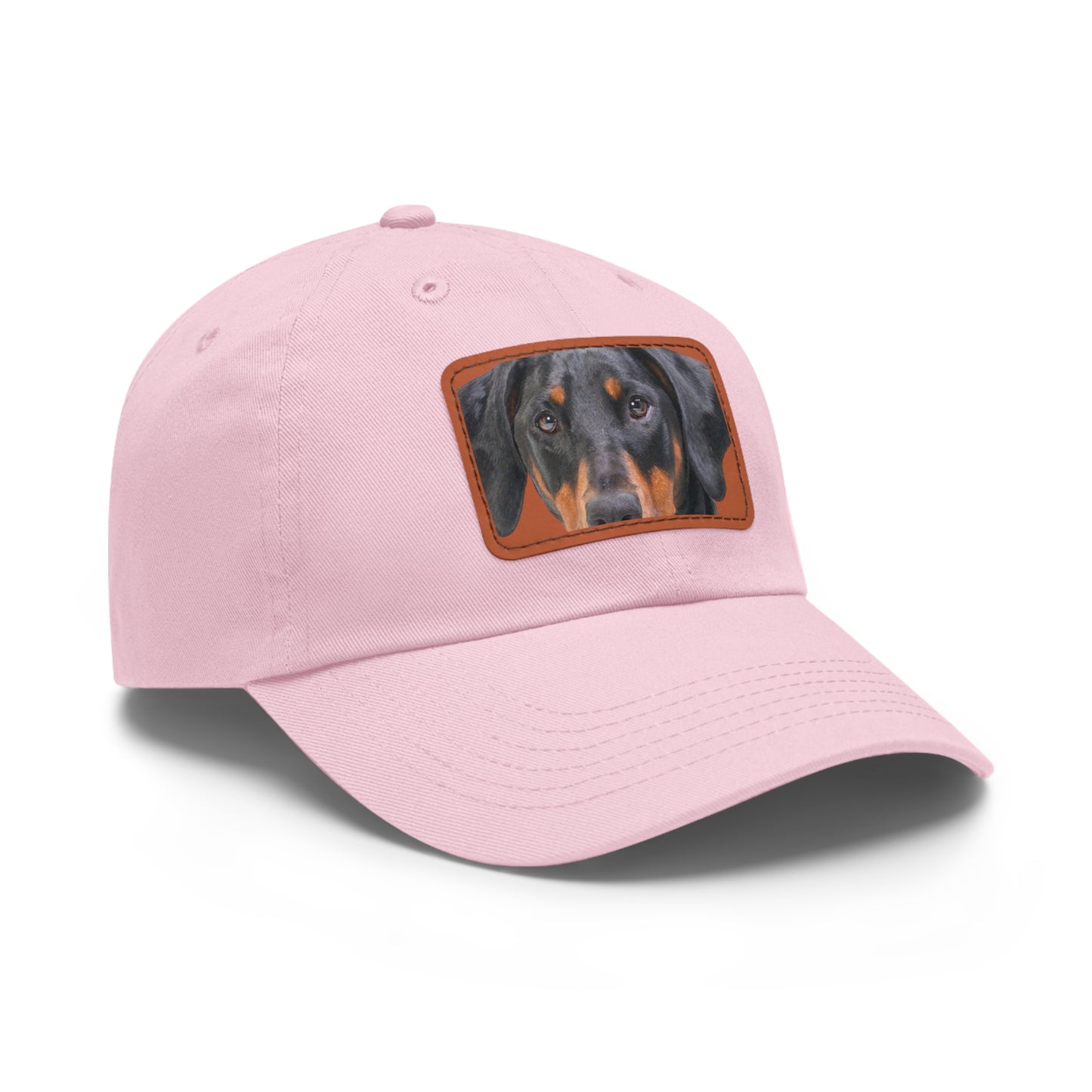 Doberman N 2 Dad Hat with Leather Patch (Rectangle)