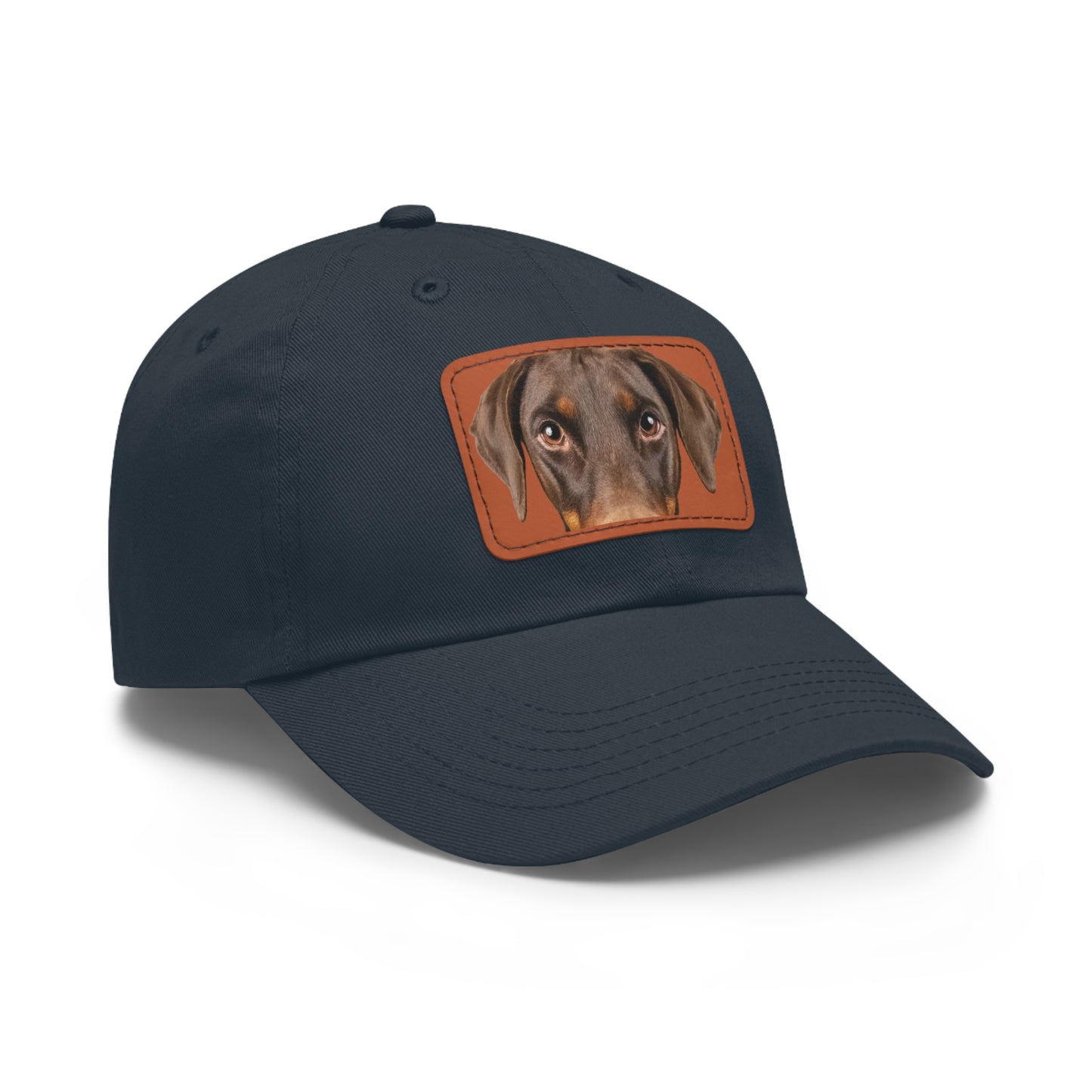 Doberman N 1 Rust Dad Hat with Leather Patch (Rectangle)