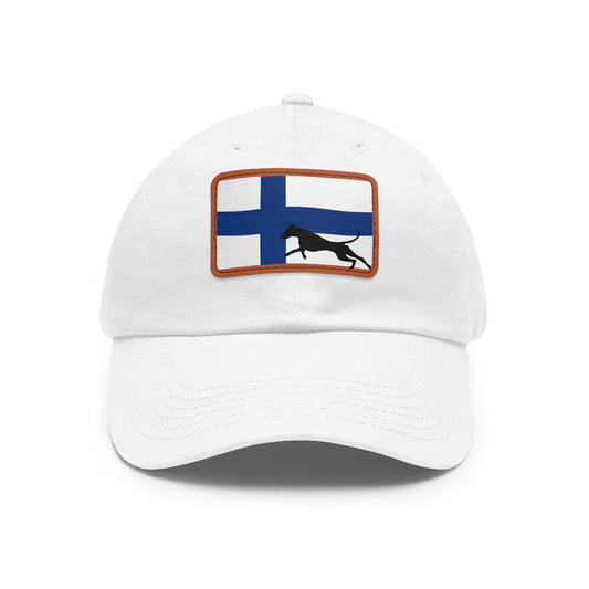 Doberman Protect Finland 2 Dad Hat with Leather Patch (Rectangle)