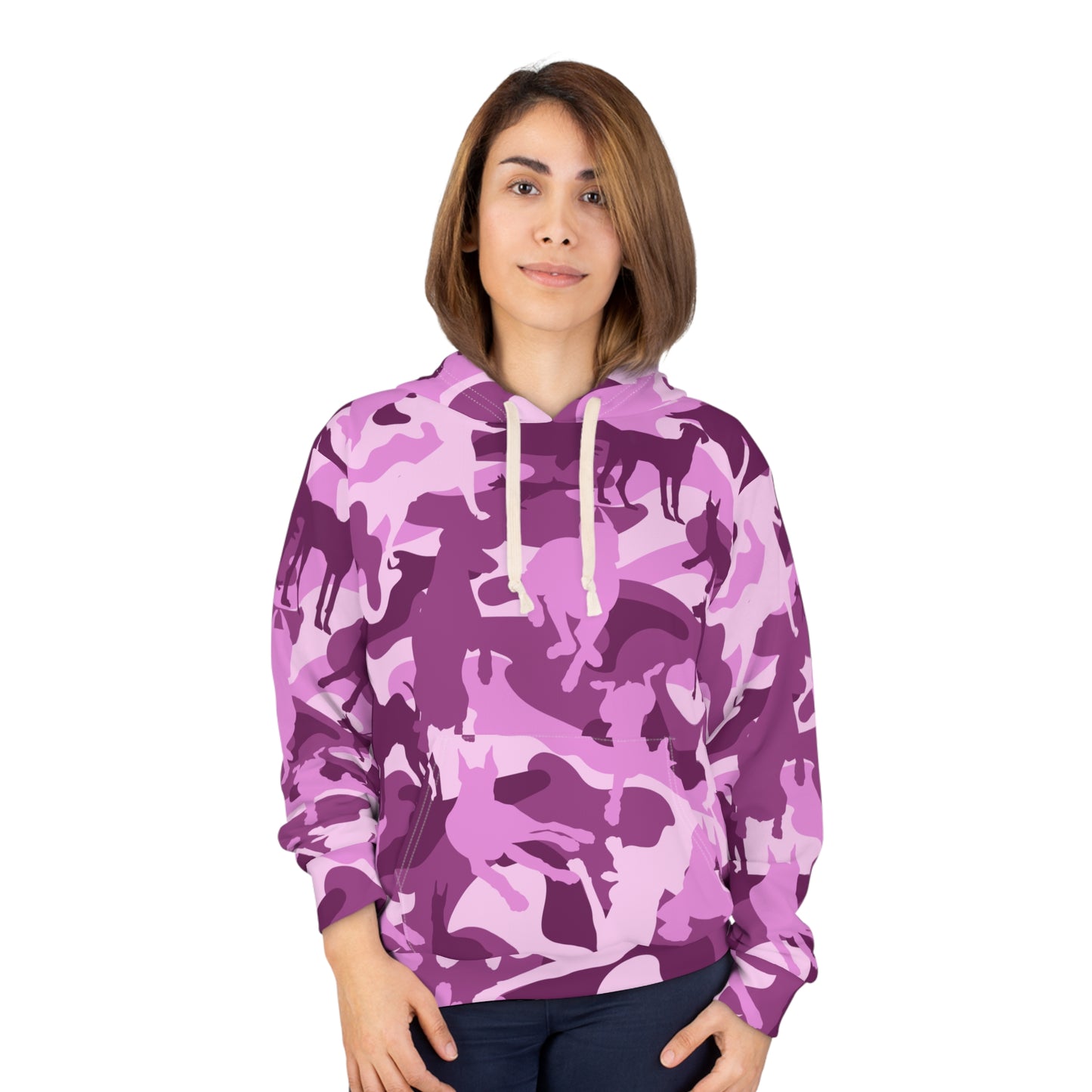 Doberman Camo 4 Unisex Pullover Hoodie (AOP)