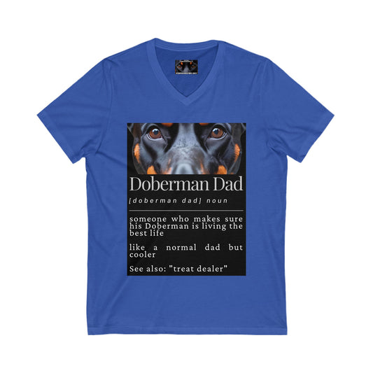 Doberman Dad S1  Private Label Unisex Jersey Short Sleeve V-Neck Tee