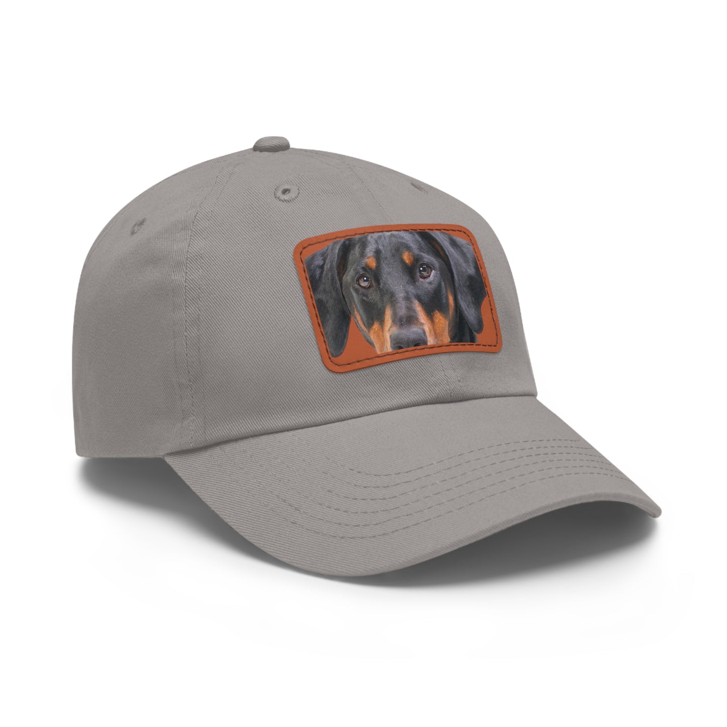 Doberman N 2 Dad Hat with Leather Patch (Rectangle)