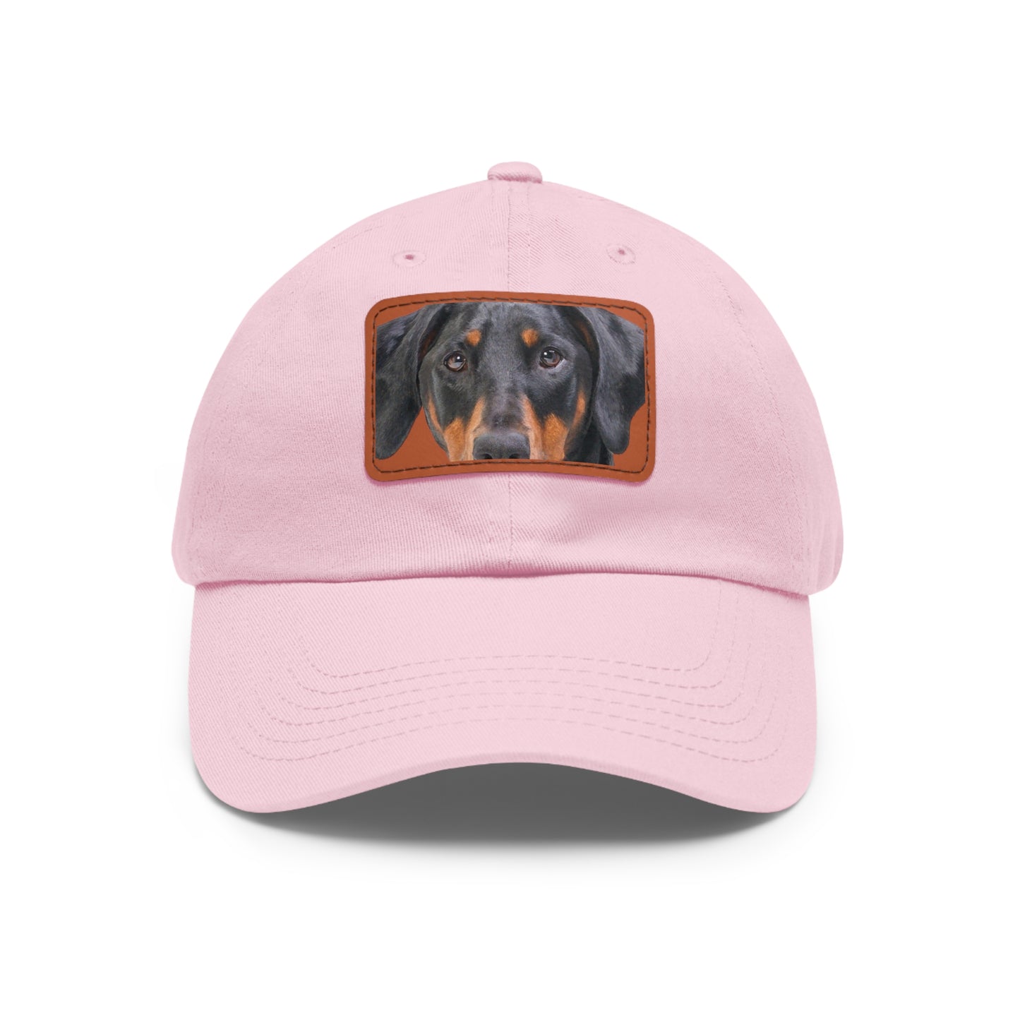 Doberman N 2 Dad Hat with Leather Patch (Rectangle)