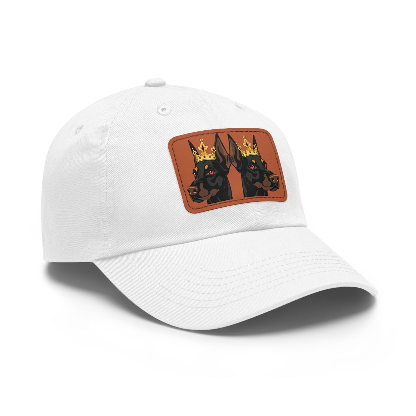 Crown 1 Dad Hat with Leather Patch (Rectangle)