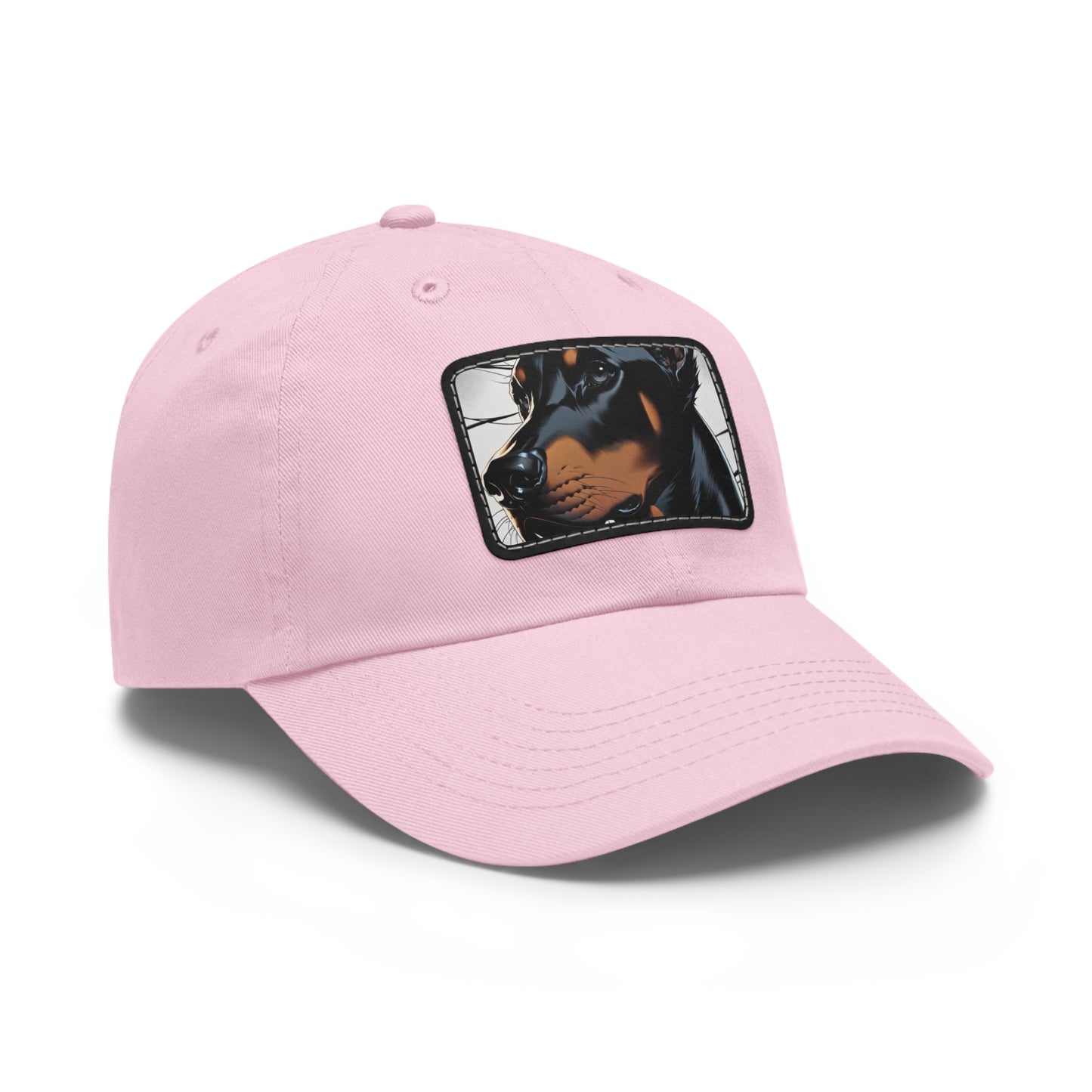 Doberman 1 Dad Hat with Leather Patch (Rectangle)