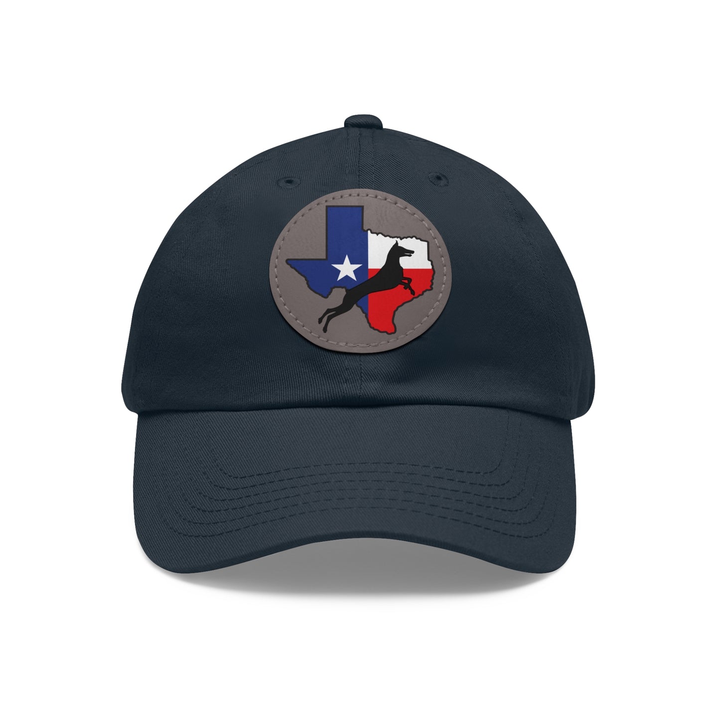 Texas 1 Dad Hat with Leather Patch (Round)