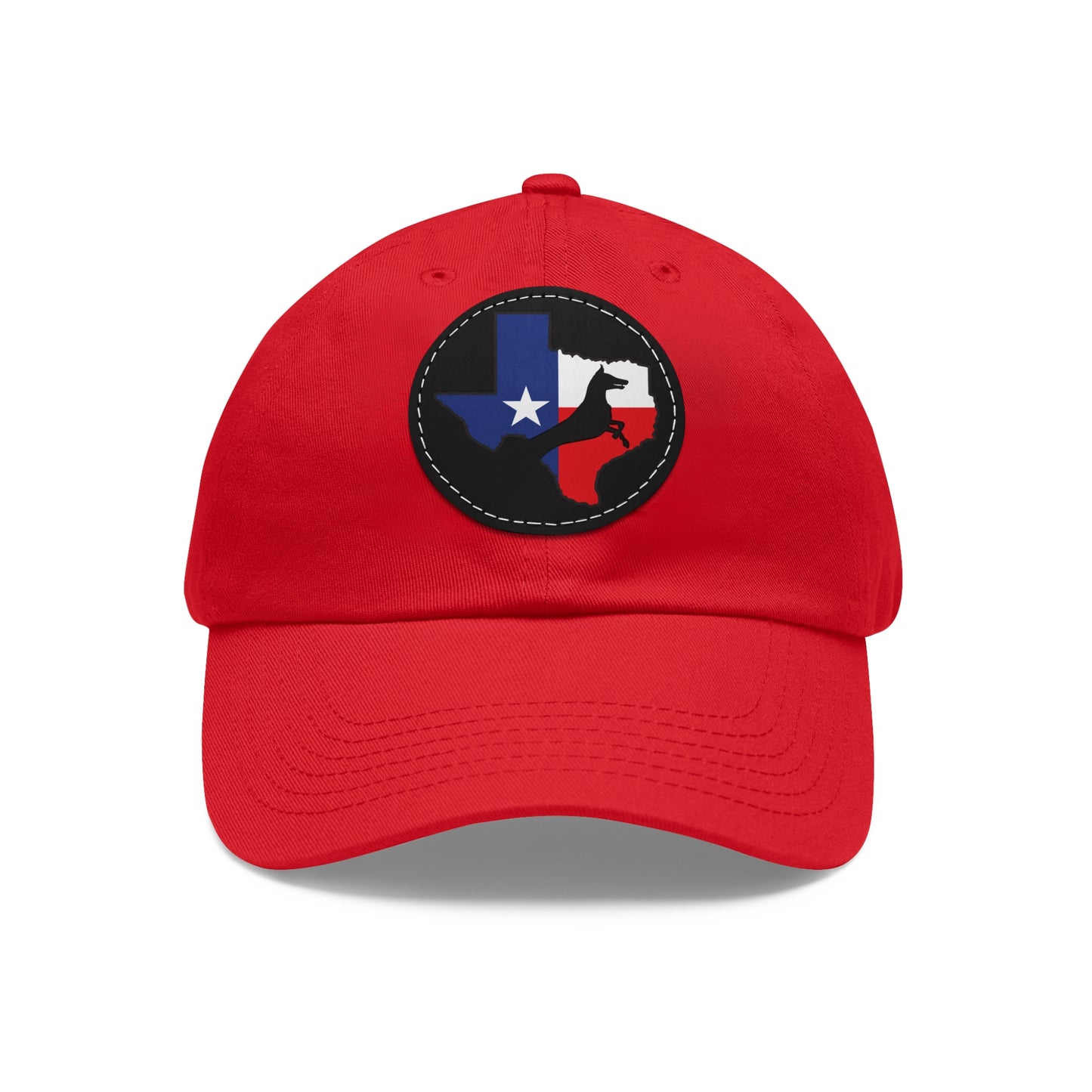 Texas 1 Dad Hat with Leather Patch (Round)