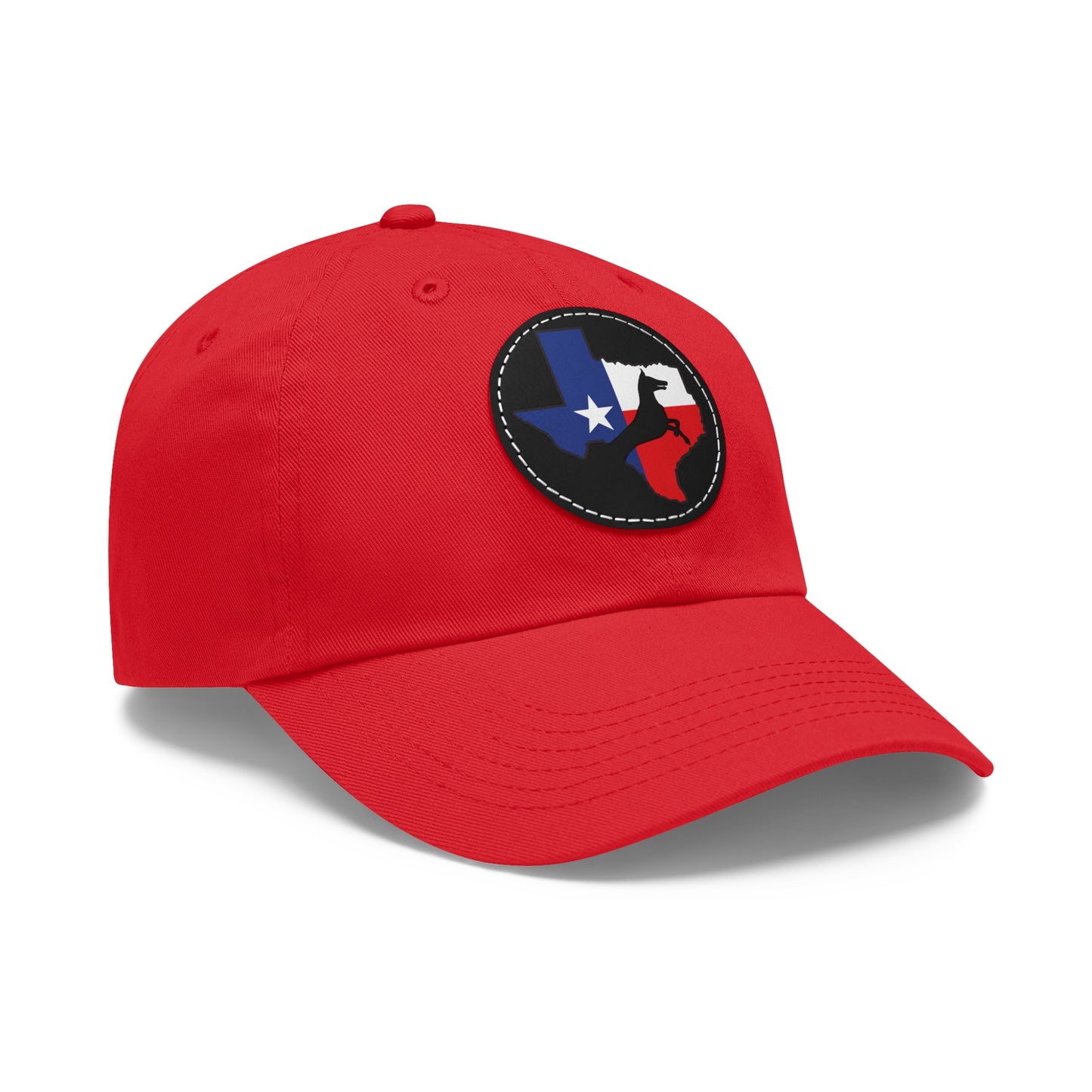 Texas 1 Dad Hat with Leather Patch (Round)