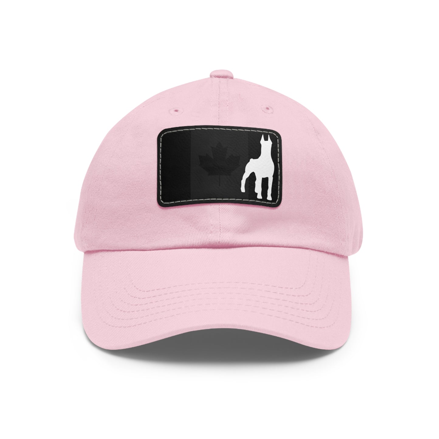 Doberman Protect Canada 1 Dad Hat with Leather Patch (Rectangle)