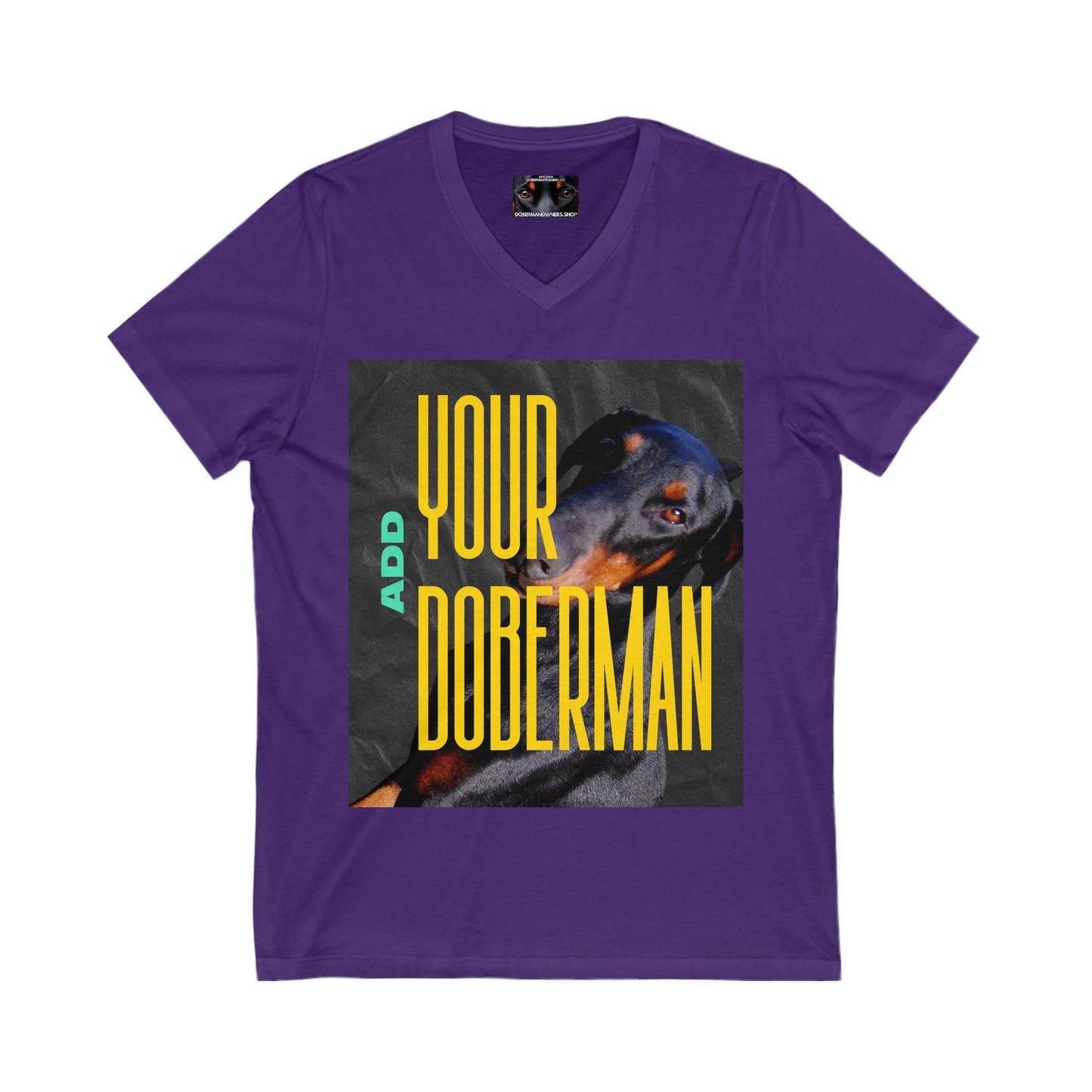 Add your own Doberman Private Label Unisex Jersey Short Sleeve V-Neck Tee