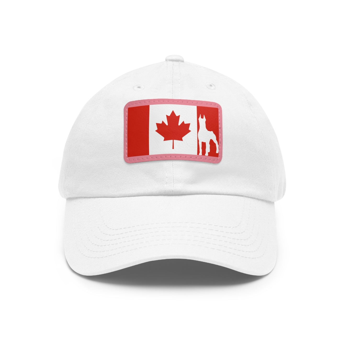 Doberman Protect Canada 2 Dad Hat with Leather Patch (Rectangle)