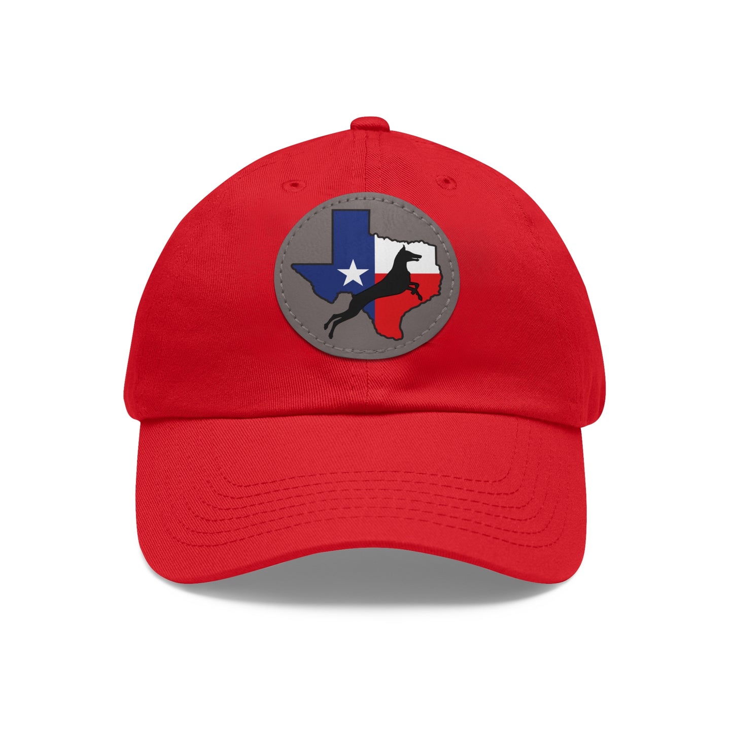 Texas 1 Dad Hat with Leather Patch (Round)
