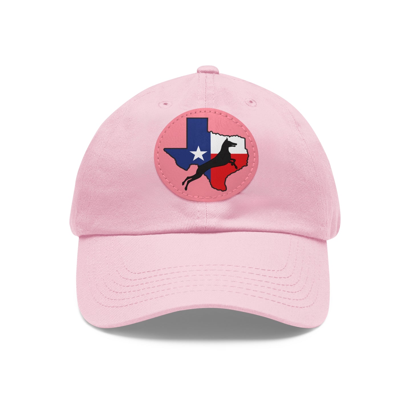 Texas 1 Dad Hat with Leather Patch (Round)