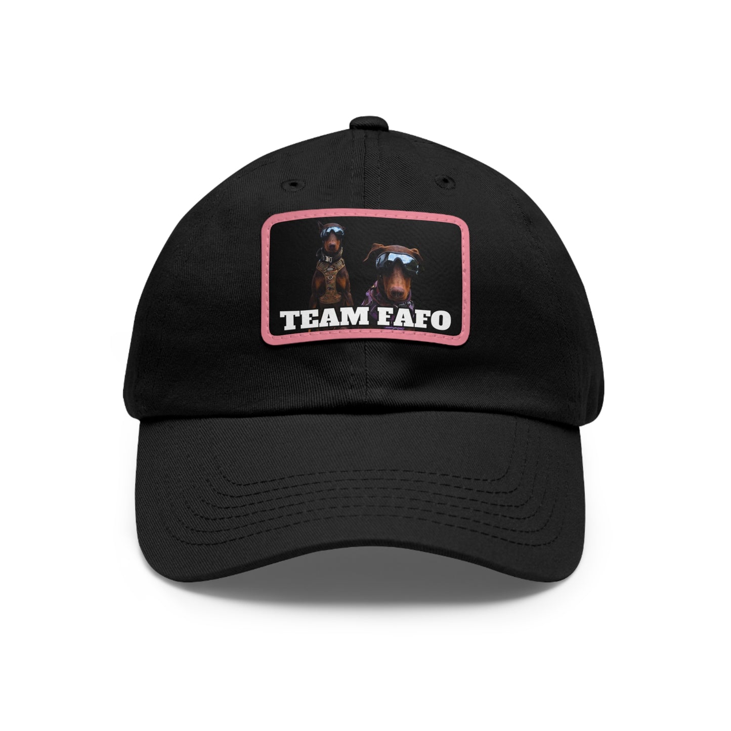 Custom Picture & Text Dad Hat with Leather Patch (Rectangle)