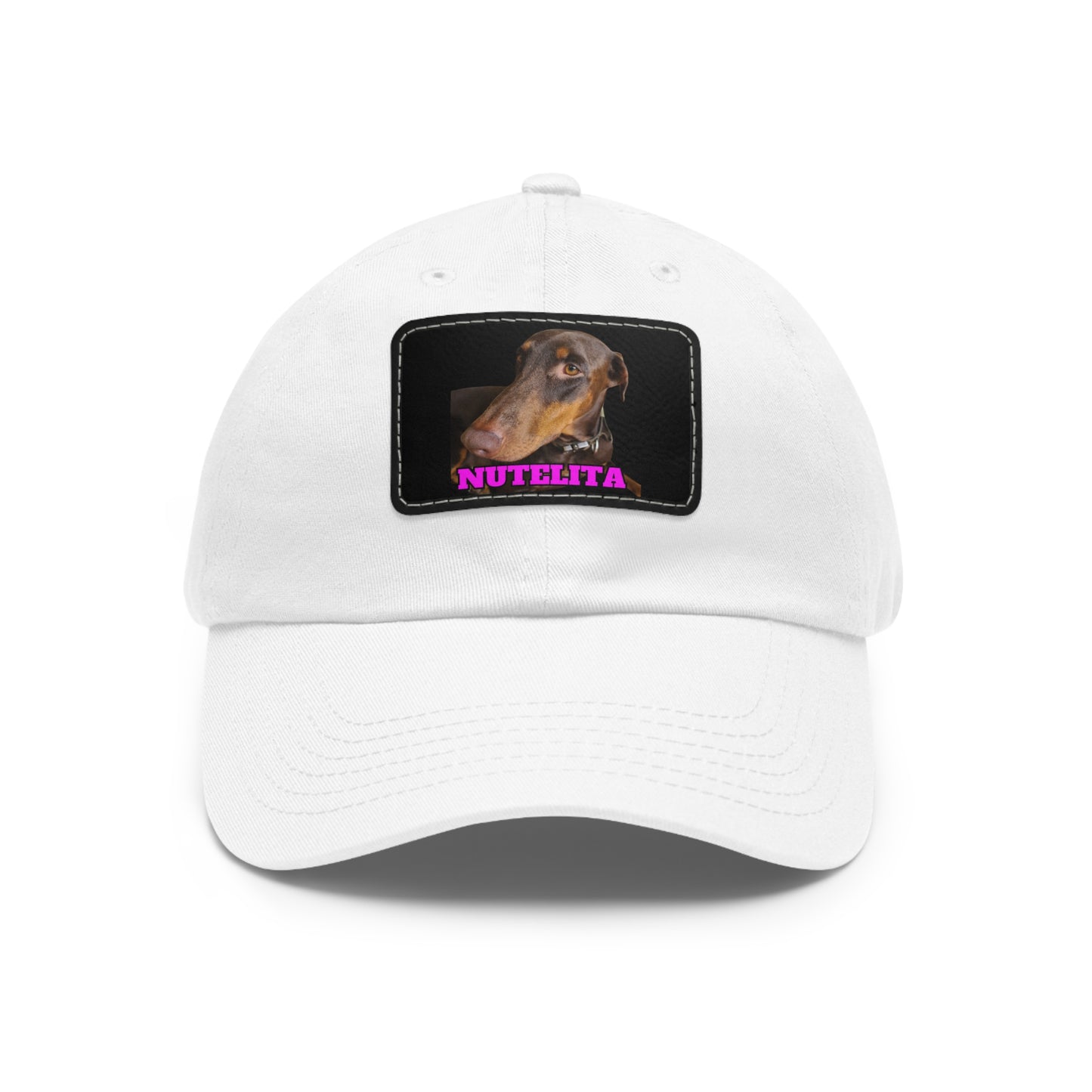 Custom Picture & Text Dad Hat with Leather Patch (Rectangle)