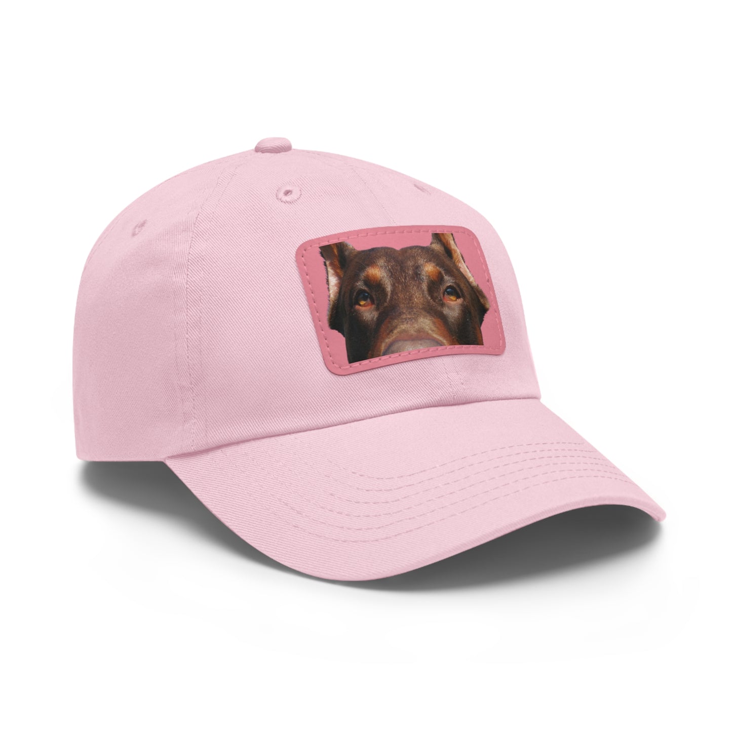 Doberman 1 Rust Dad Hat with Leather Patch (Rectangle)