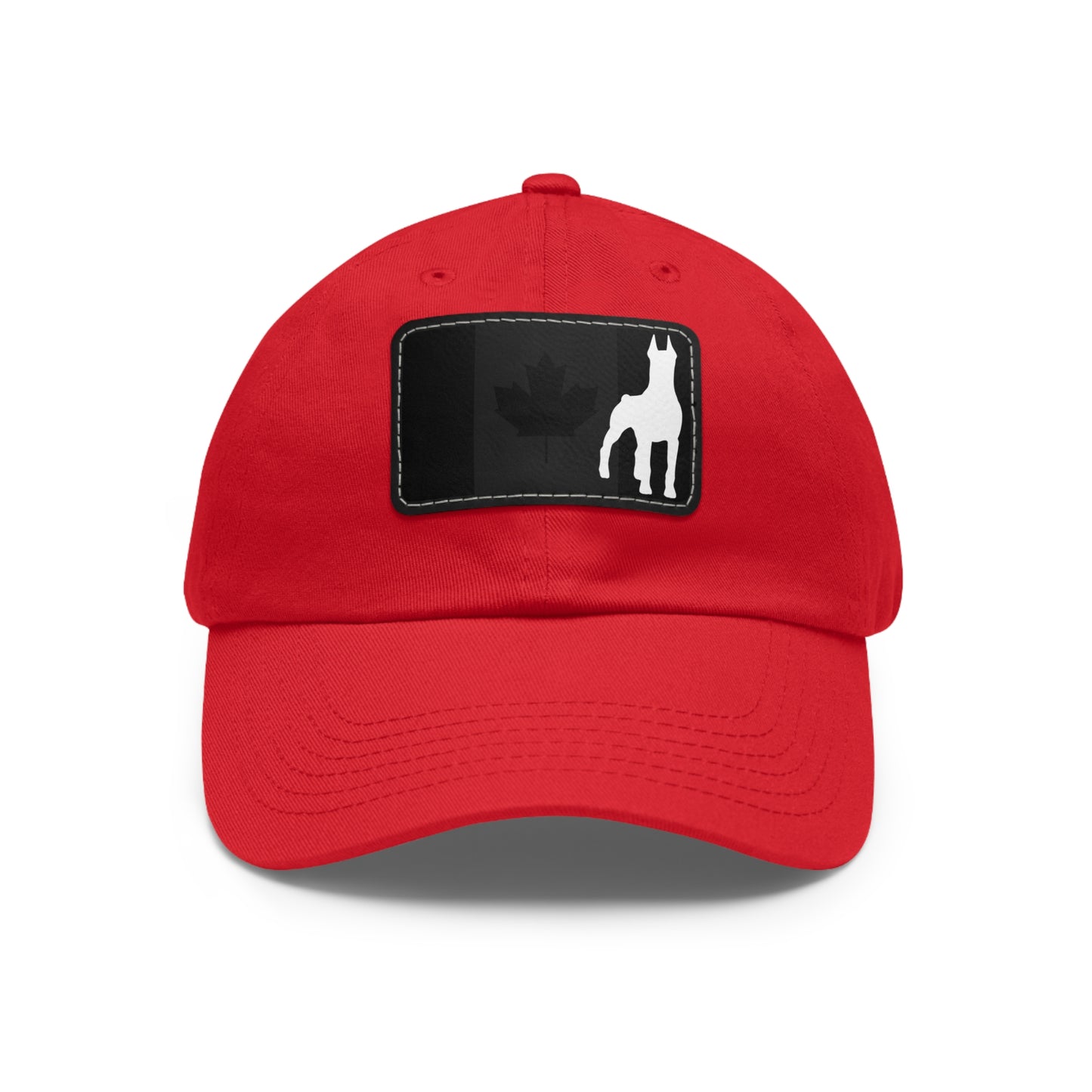 Doberman Protect Canada 1 Dad Hat with Leather Patch (Rectangle)