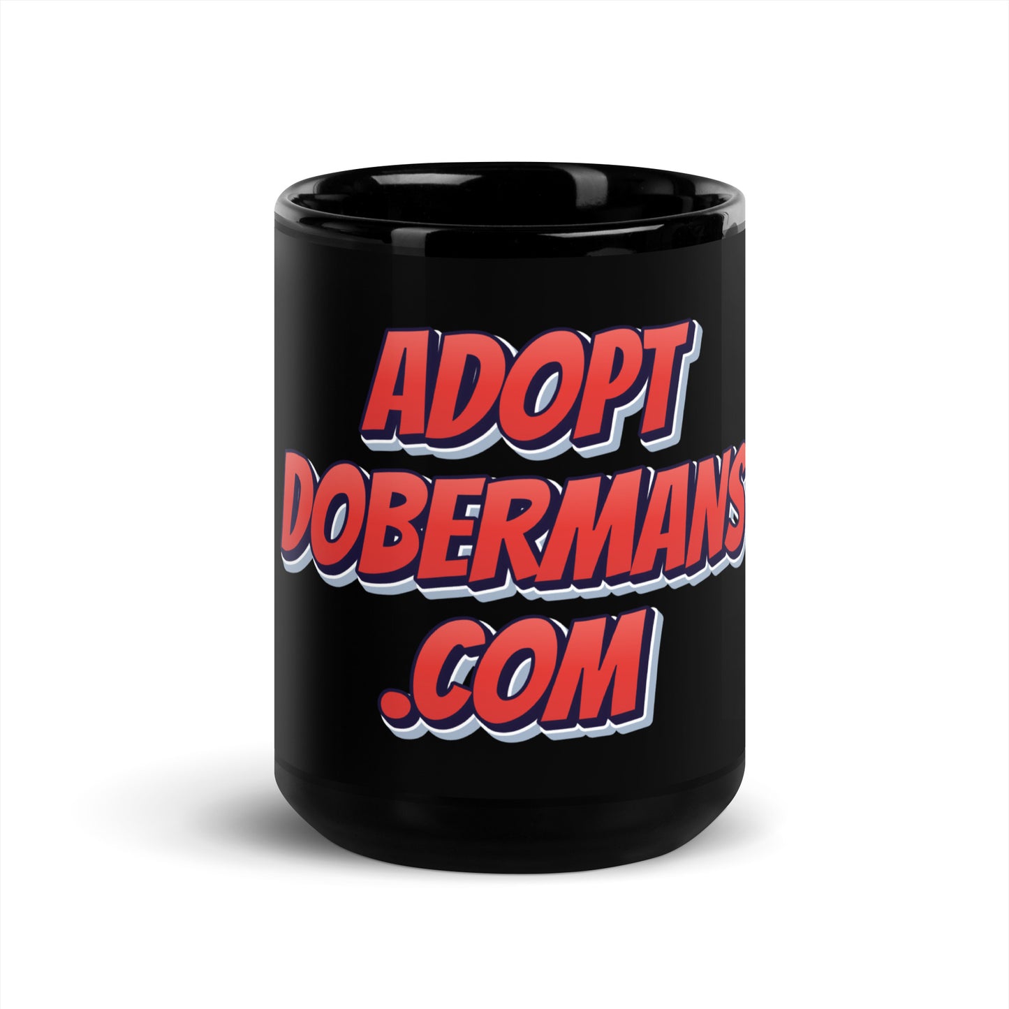 Adopt 1 Black Glossy Mug