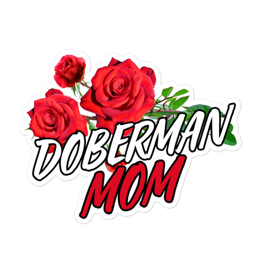 Doberman Mom 2 Bubble-free stickers