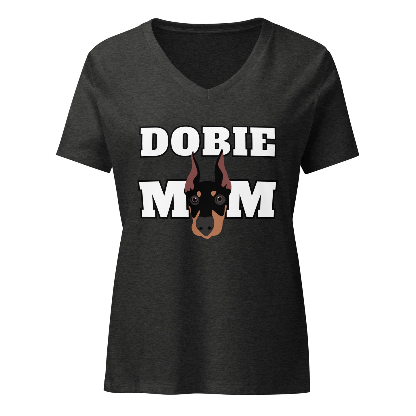 Dobie Mom 1 Women’s relaxed v-neck t-shirt