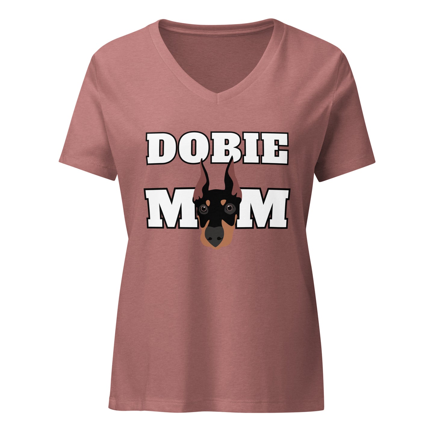 Dobie Mom 1 Women’s relaxed v-neck t-shirt