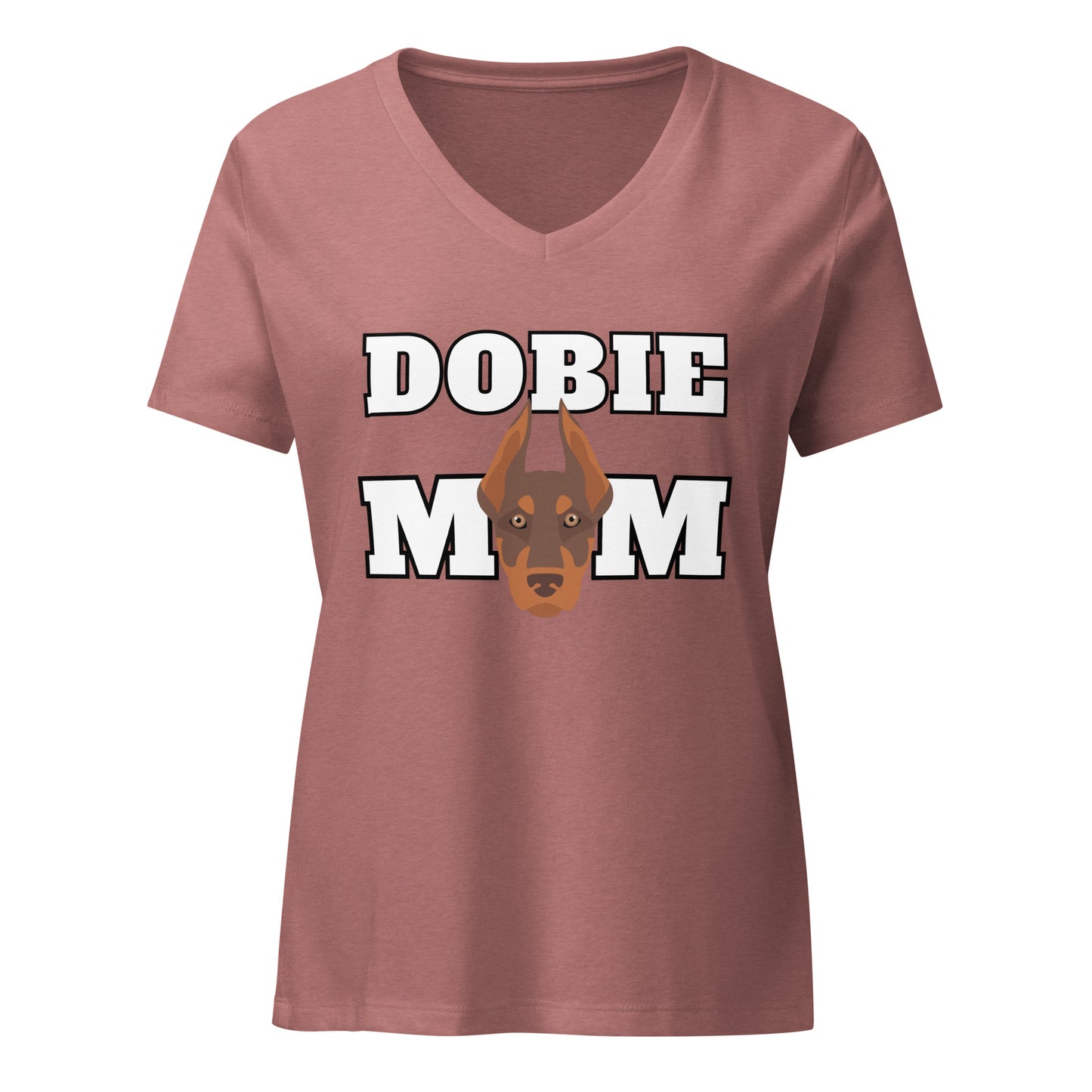 Dobie Mom 3 Women’s relaxed v-neck t-shirt