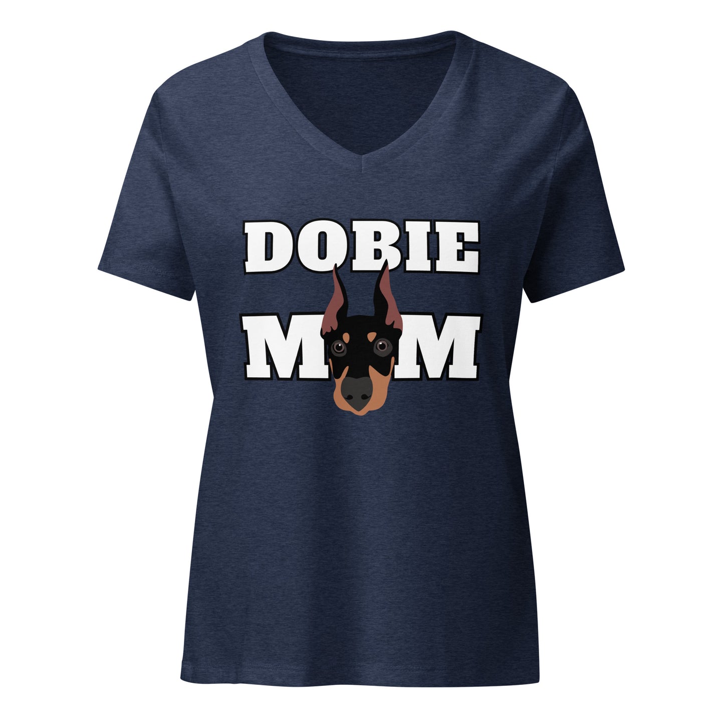 Dobie Mom 1 Women’s relaxed v-neck t-shirt