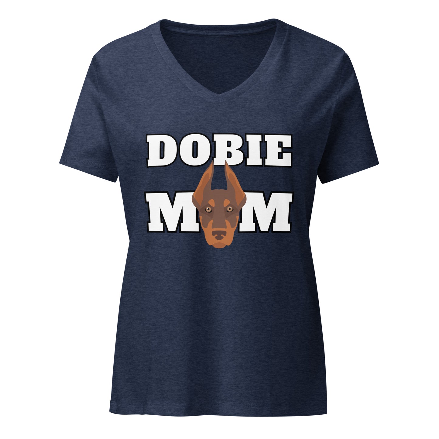 Dobie Mom 3 Women’s relaxed v-neck t-shirt