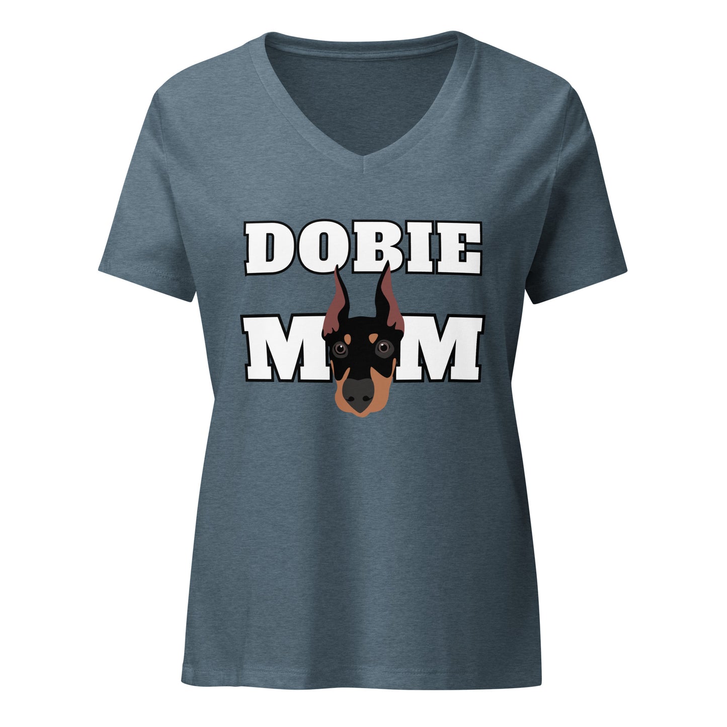 Dobie Mom 1 Women’s relaxed v-neck t-shirt