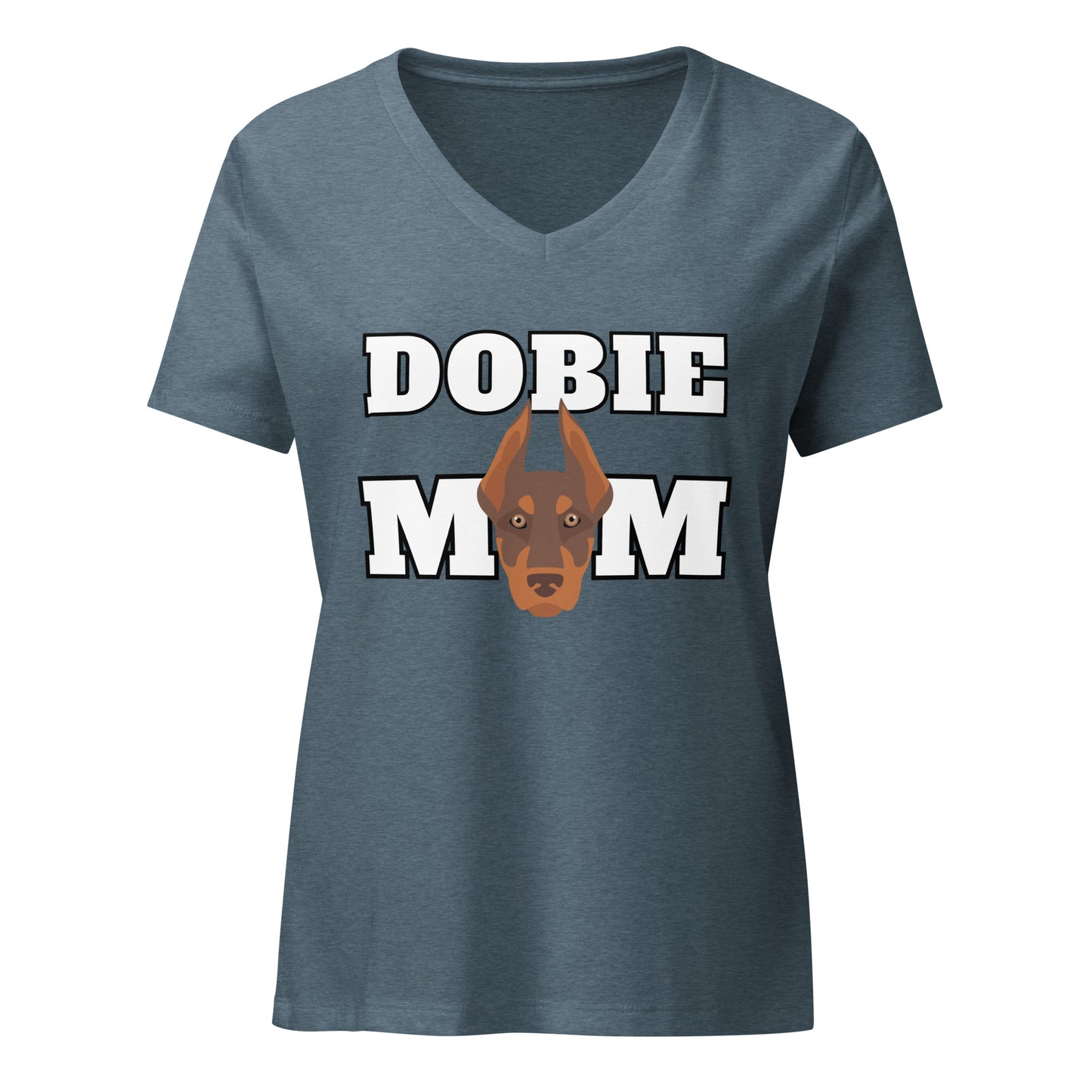 Dobie Mom 3 Women’s relaxed v-neck t-shirt