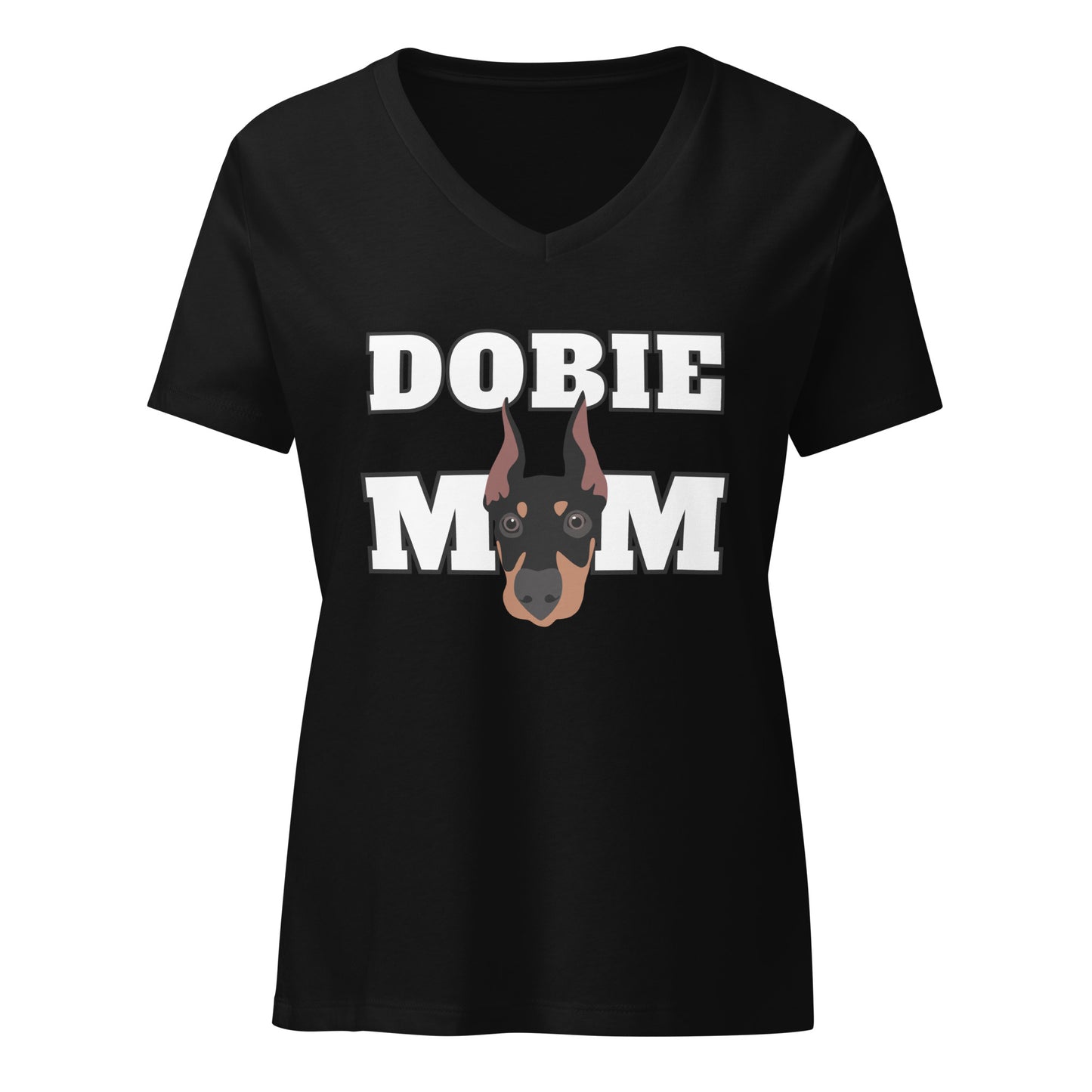 Dobie Mom 1 Women’s relaxed v-neck t-shirt