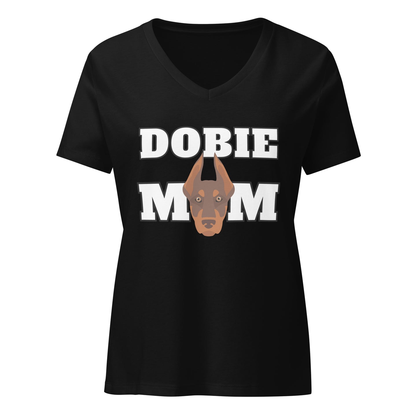 Dobie Mom 3 Women’s relaxed v-neck t-shirt