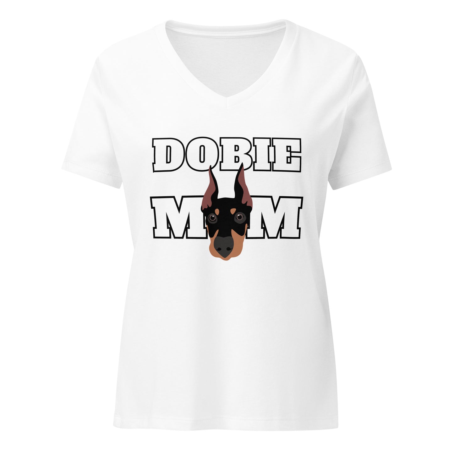 Dobie Mom 1 Women’s relaxed v-neck t-shirt