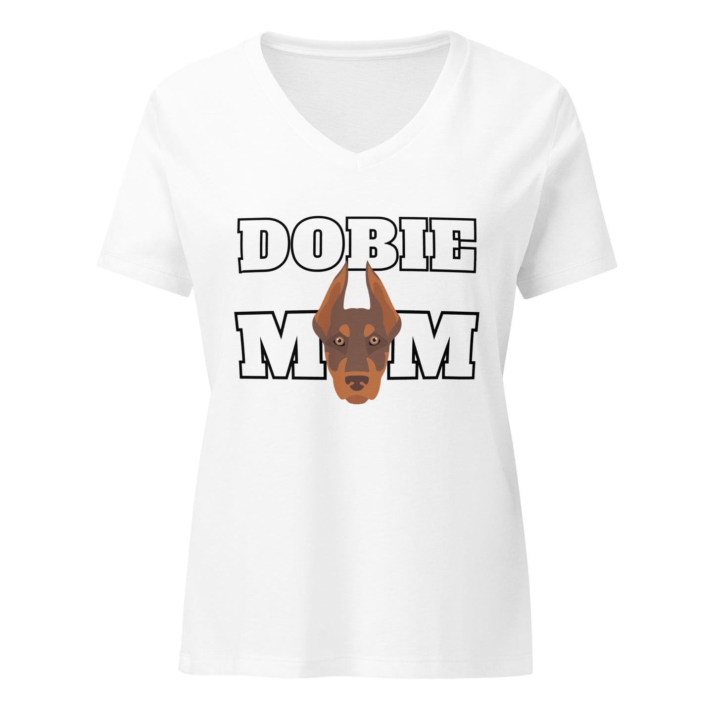 Dobie Mom 3 Women’s relaxed v-neck t-shirt